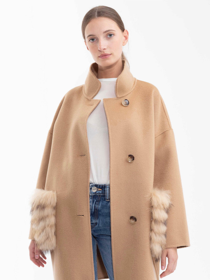Rosy Brown Chelsea Cashmere Coat Camel chelsea-cashmere-coat-fur-pockets-camel Coat XS-S / Camel,M-L / Camel L.Cuppini