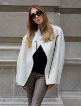 Slate Gray Coco Cashmere Jacket Ivory White coco-cashmere-jacket-ivory Coat XS-S / Ivory,S-M / Ivory,L / Ivory L.Cuppini