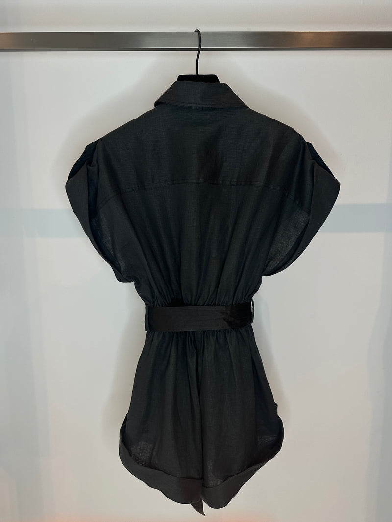 Gray Riviera Linen Jumpsuit Black riviera-black-jumpsuit Jumpsuit S / Black,M / Black,L / Black L.Cuppini