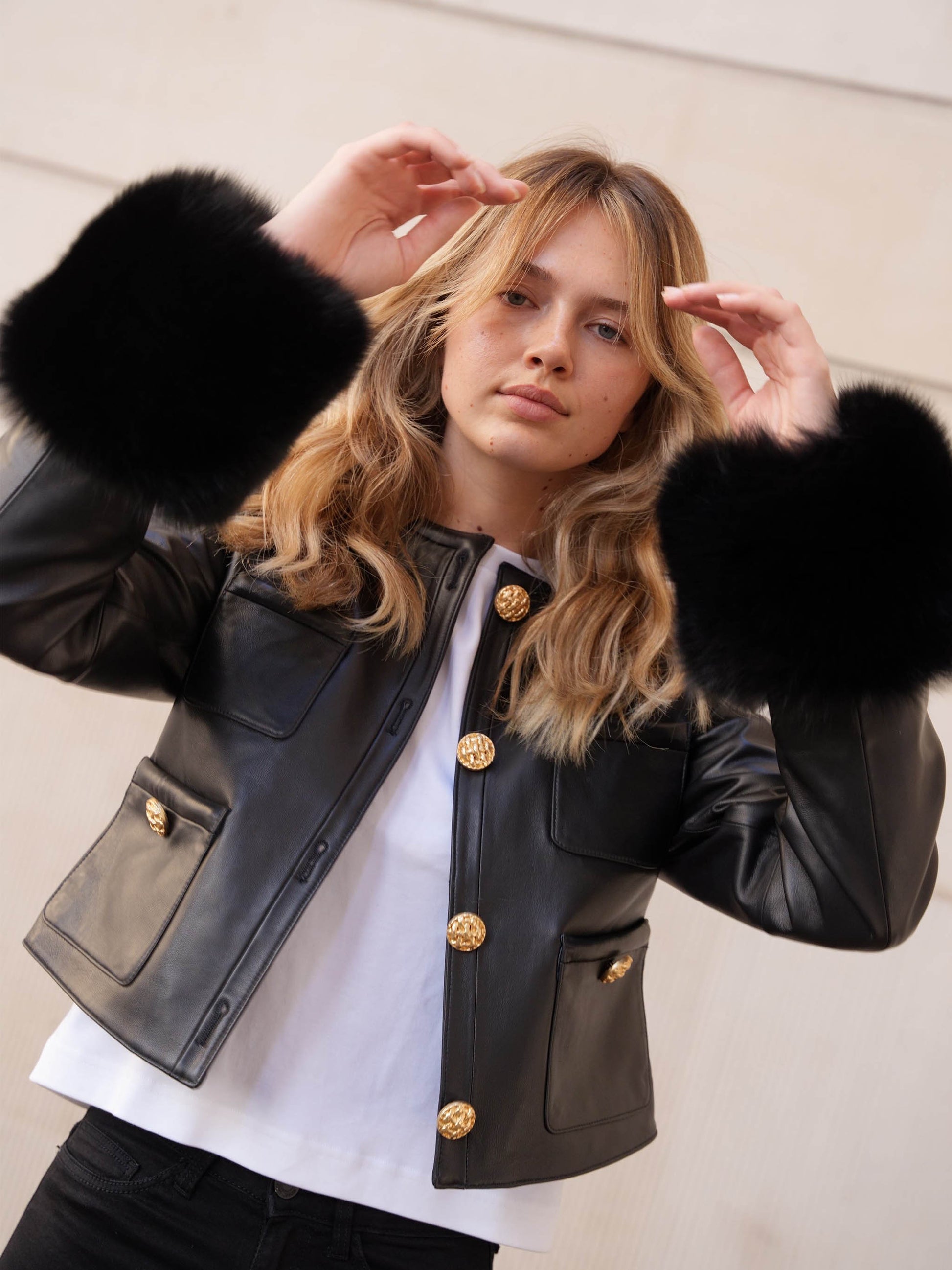 Black Jackie Leather Jacket jackie-leather-jacket XS-S,M-L L.Cuppini
