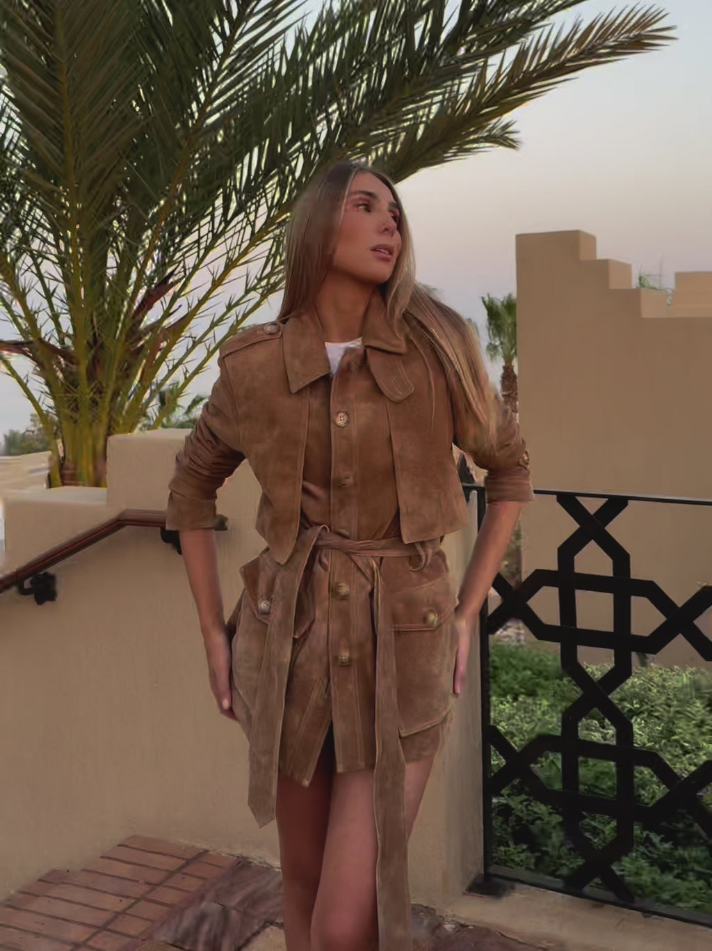 The Dora Suede Short Trench