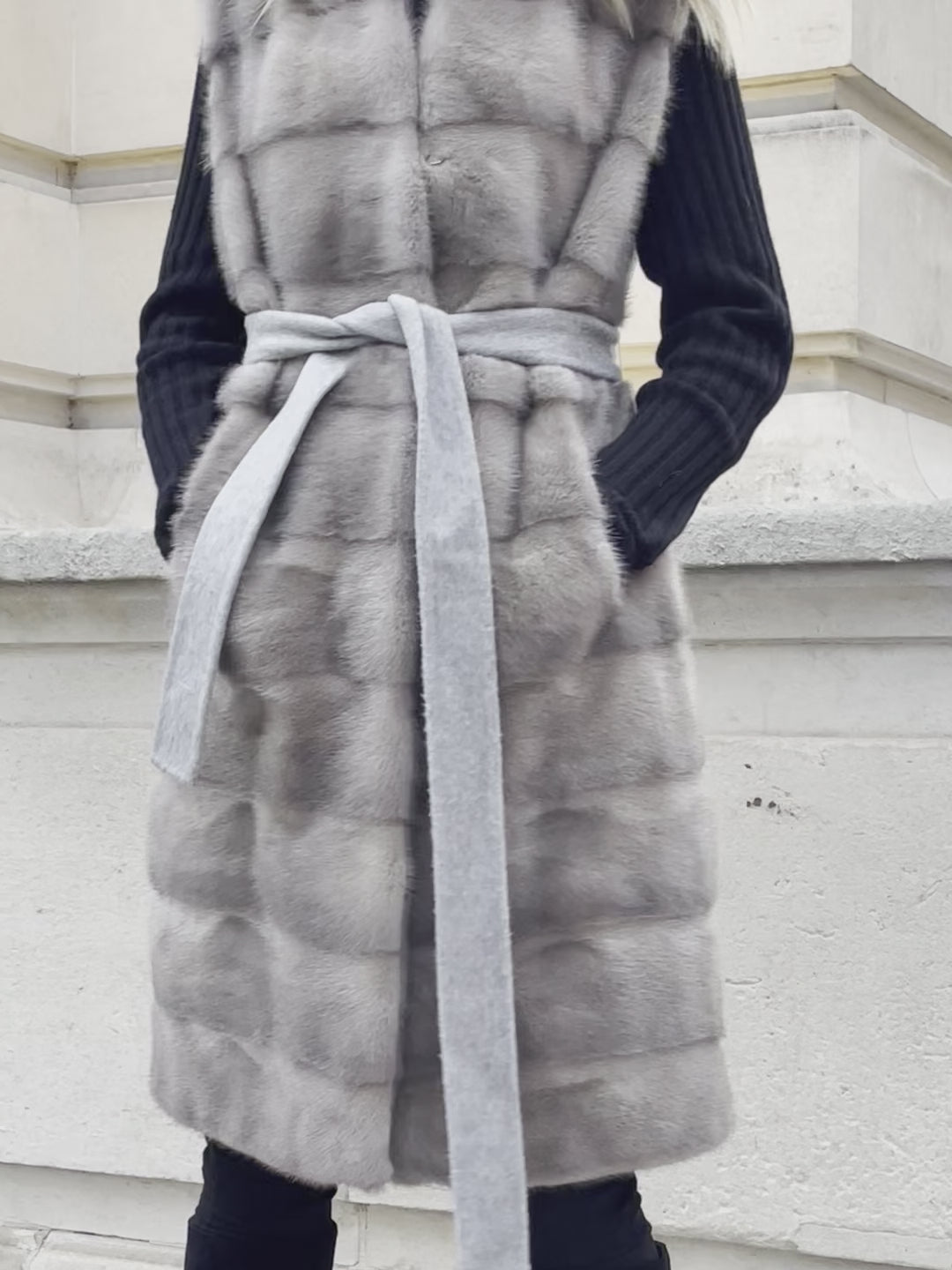 Vera Mink Gilet Grey
