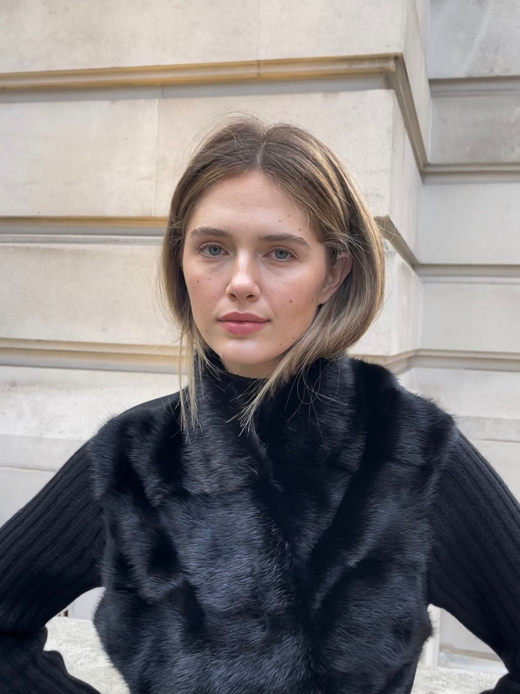 Vera Mink Gilet Black