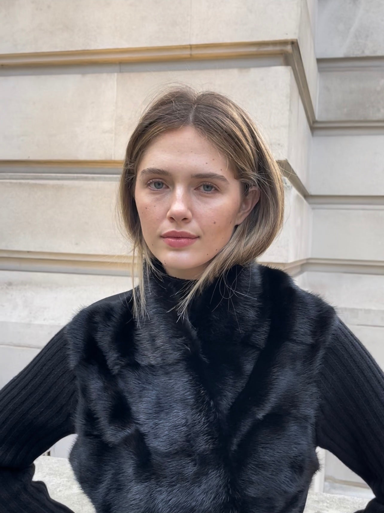 Vera Mink Gilet Black