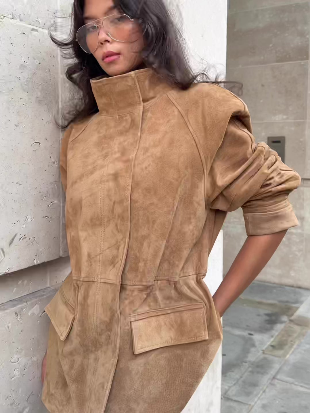The Hailey Suede Jacket Camel