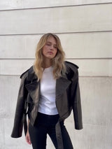 Daria oversized leather jacket