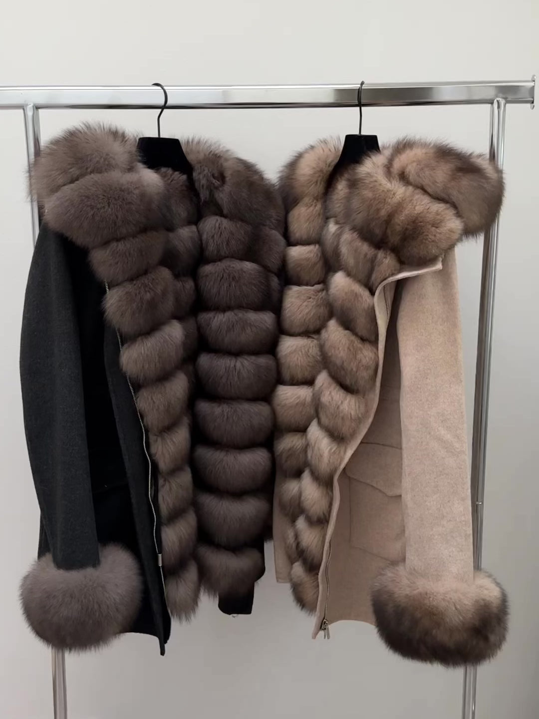 Aspen Reversible Parka & Vest Light Beige