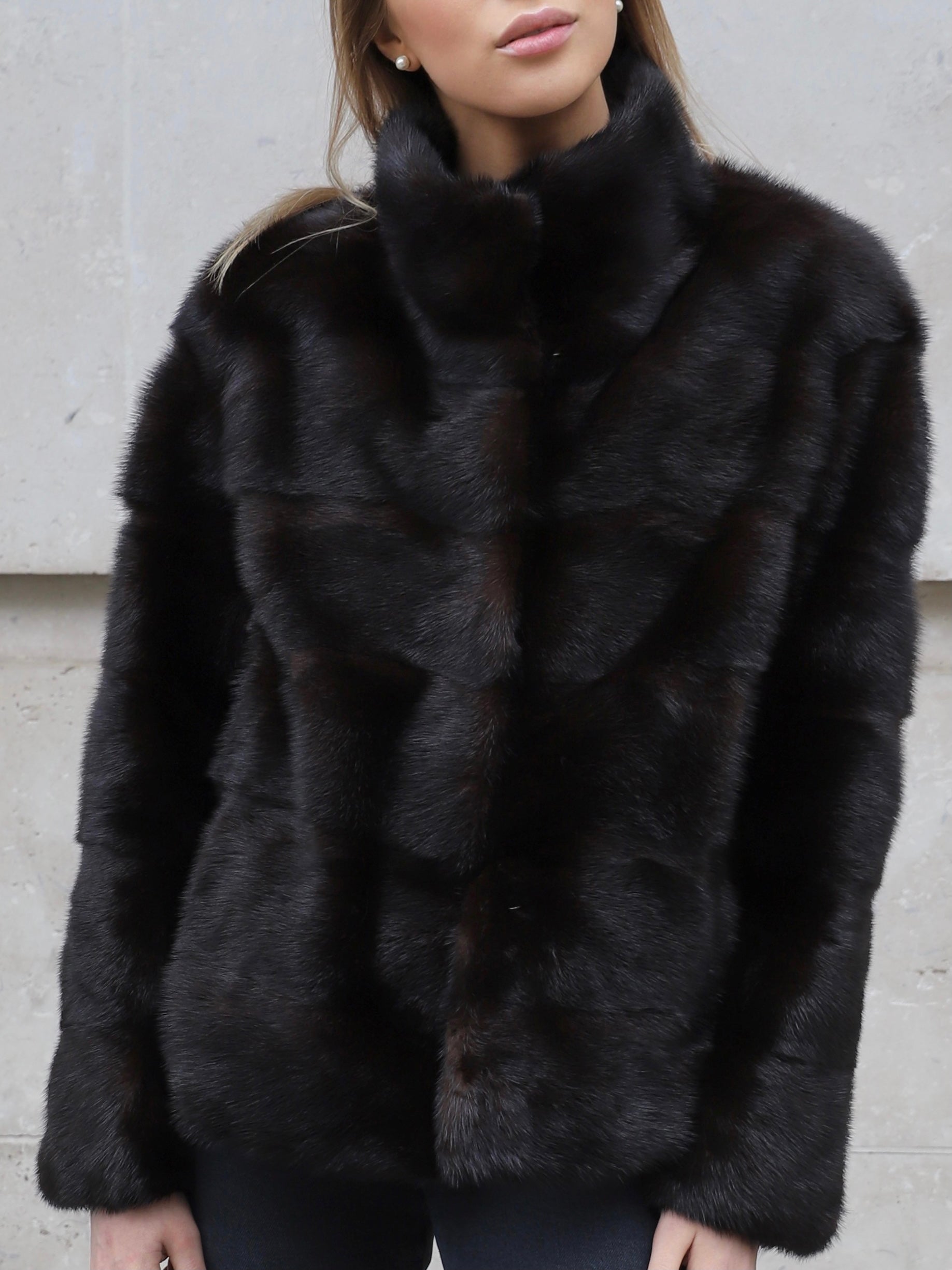 Black The Alexandra Jacket Brown the-alexandra-mink Coat XS,S,M,L,XL L.Cuppini