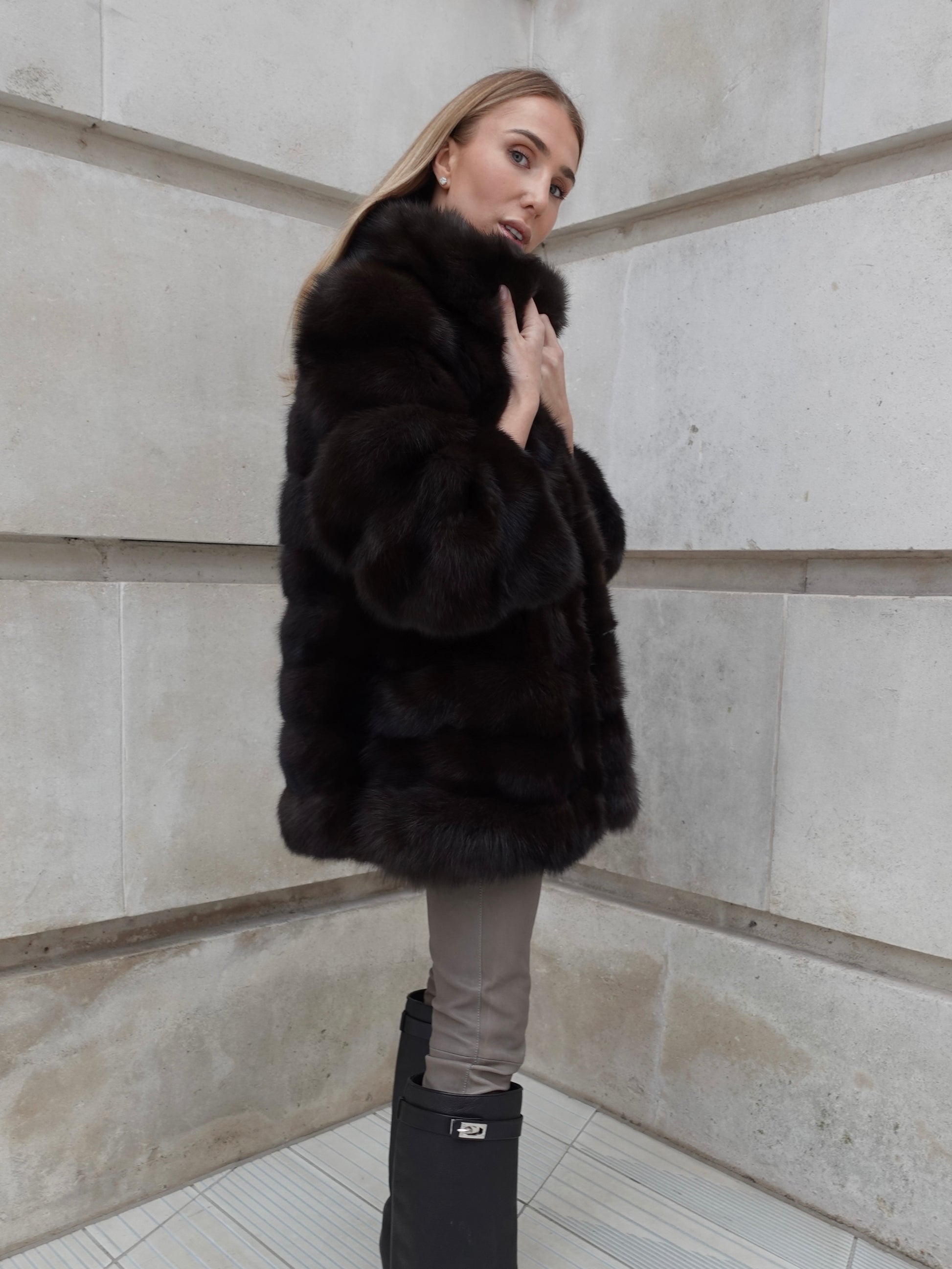 Dark Gray Sable Coat Dark Brown custom-order-sable-coat Coat Dark Brown / Bespoke sizing L.Cuppini