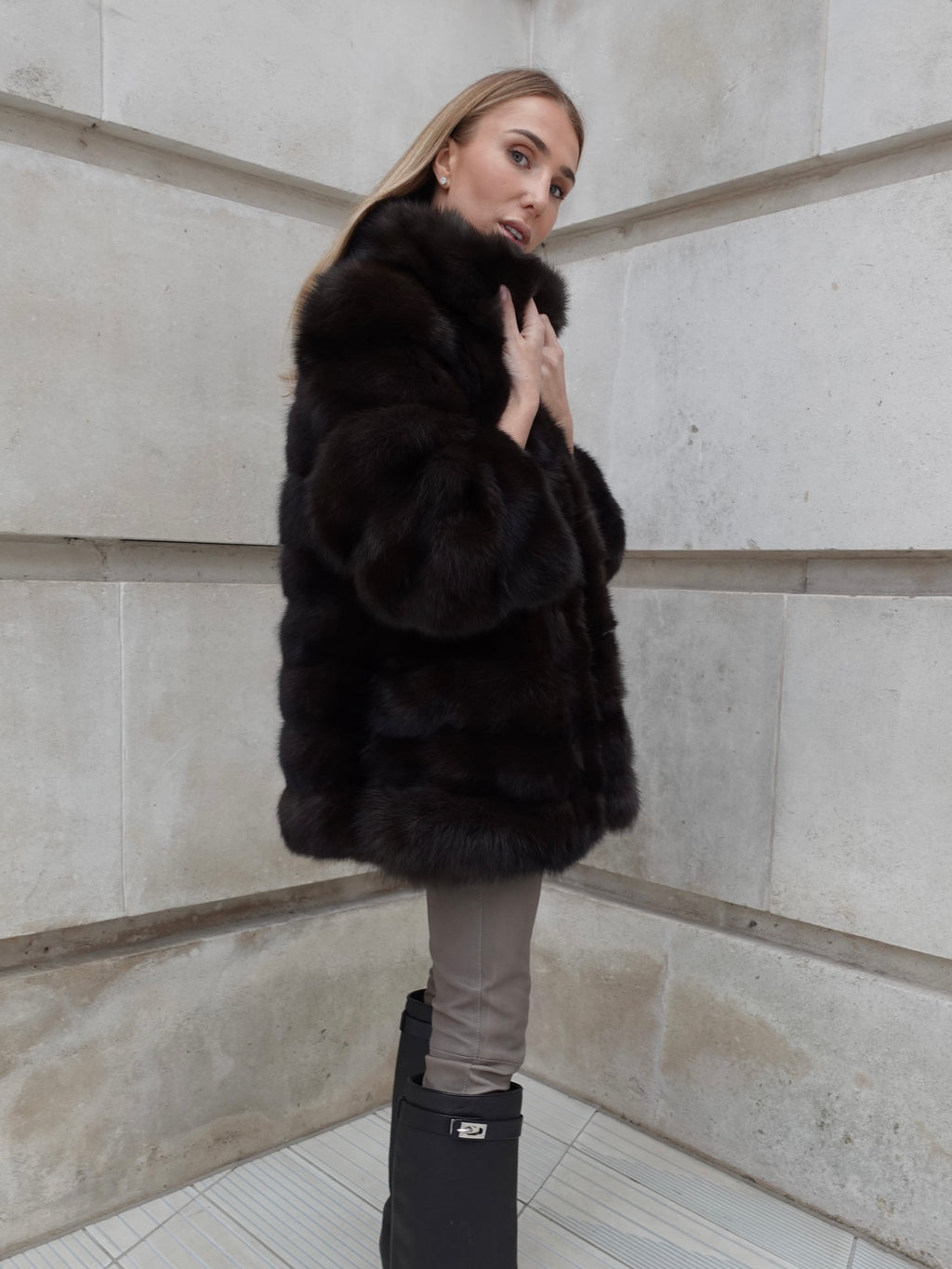 Dark Gray Sable Coat Dark Brown custom-order-sable-coat Coat Dark Brown / Bespoke sizing L.Cuppini