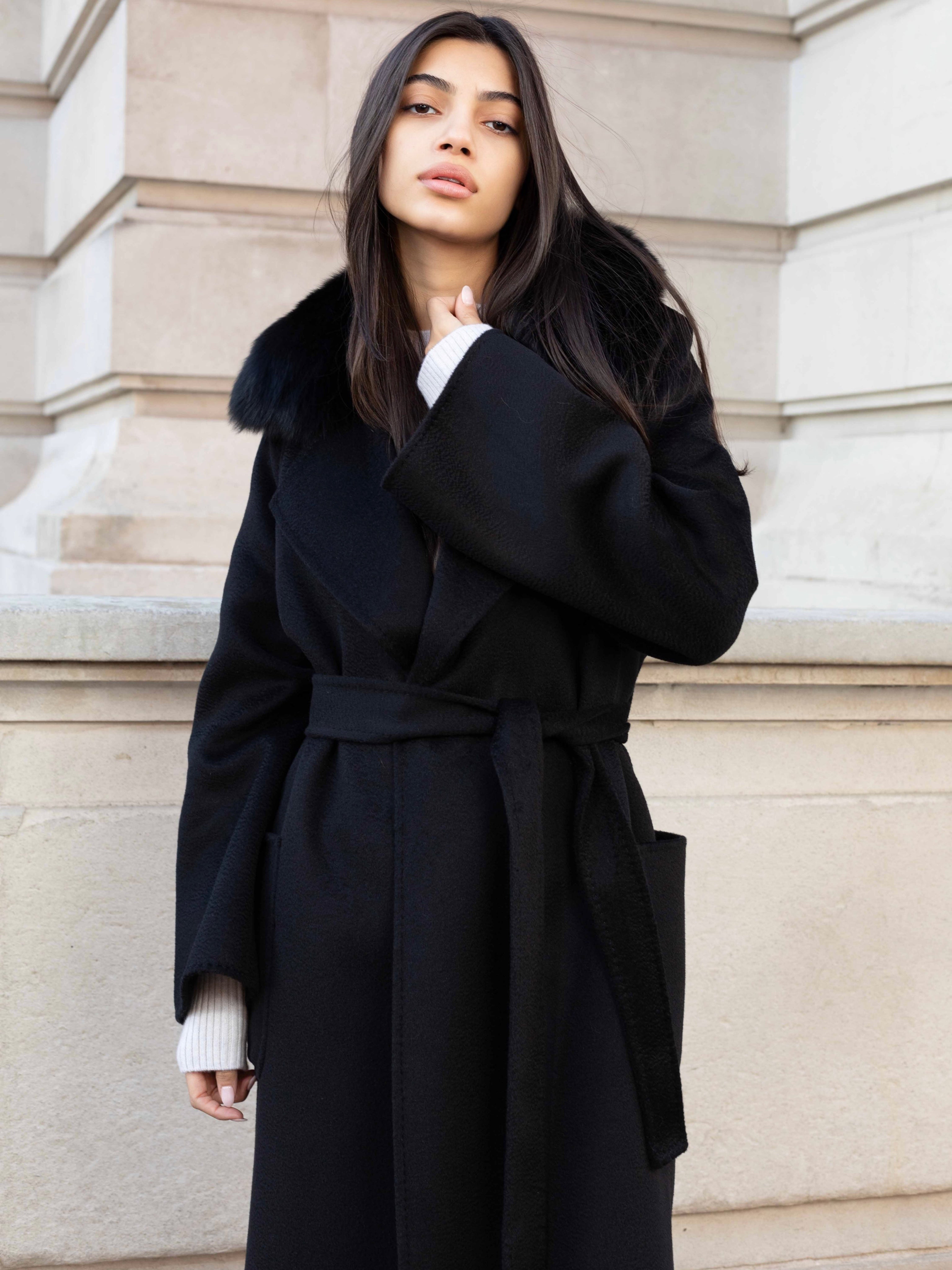 Camila Coat Black – L.Cuppini