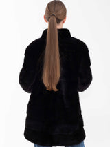 White Smoke Jona Coat Black jona-mink-coat-black Coat Extra Small,Small,Medium,Large,Extra Large L.Cuppini