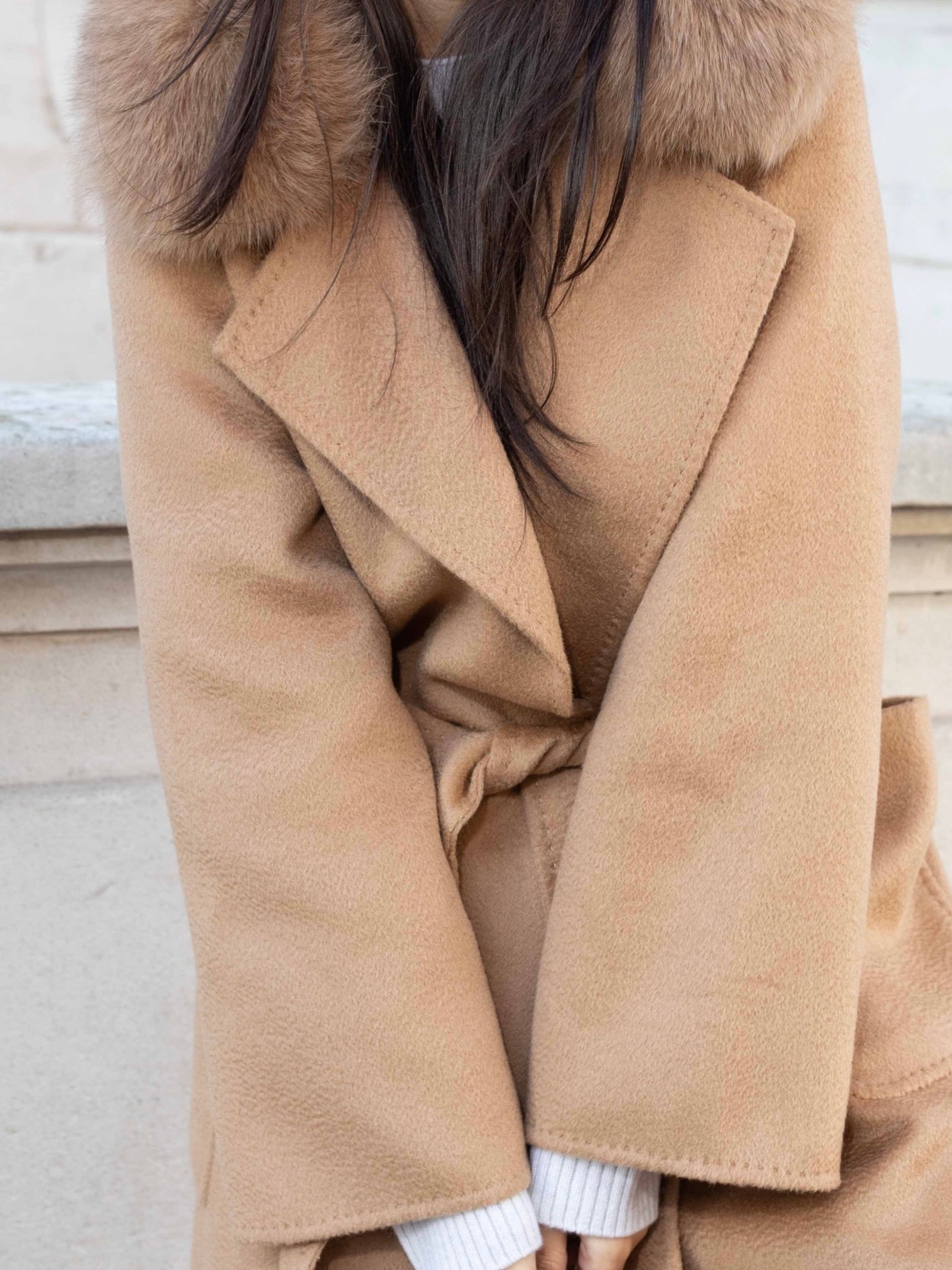 コート GIOVI FW23 Wool and cashmere coat (P2327VO/96BLU) Giovi Wool And Cashmere Coat