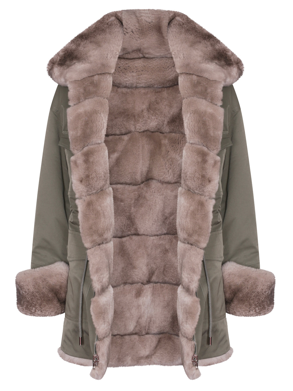 Dim Gray The Elisa Parka Khaki Green the-elisa-parka-khaki-green Coat S,M,L L.Cuppini