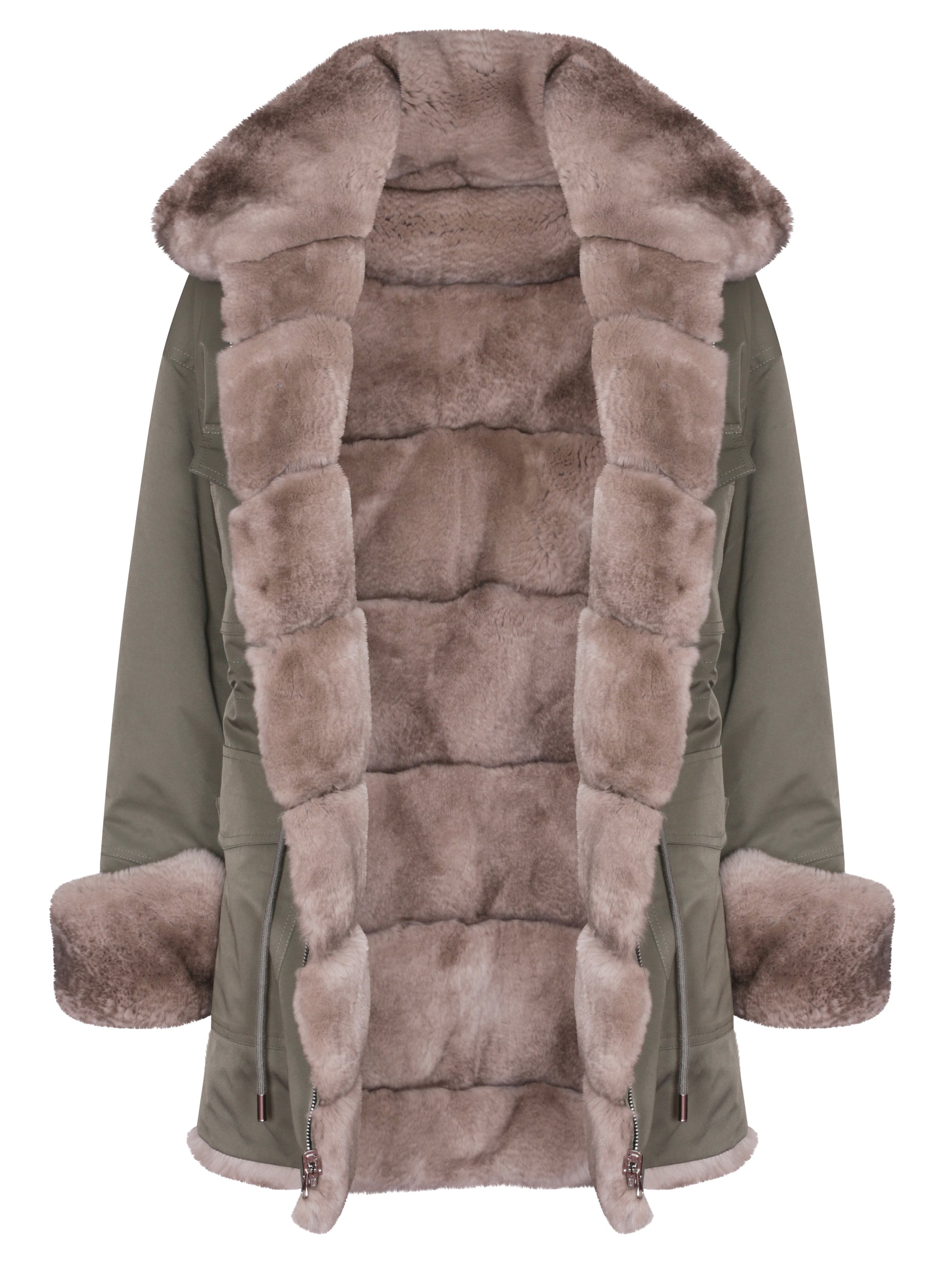 Dim Gray The Elisa Parka Khaki Green the-elisa-parka-khaki-green Coat S,M,L L.Cuppini