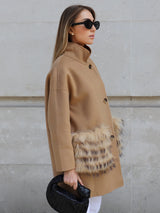 Dark Gray Chelsea Cashmere Coat Camel chelsea-cashmere-coat-fur-pockets-camel Coat XS-S / Camel,M-L / Camel L.Cuppini