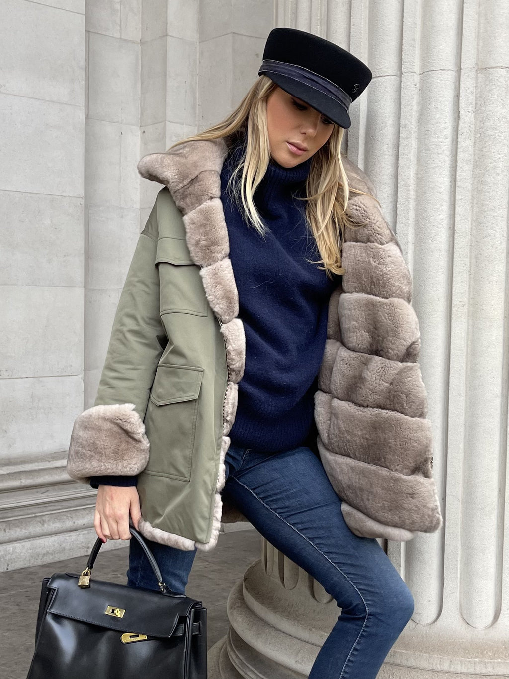 Gray The Elisa Parka Khaki Green the-elisa-parka-khaki-green Coat S,M,L L.Cuppini
