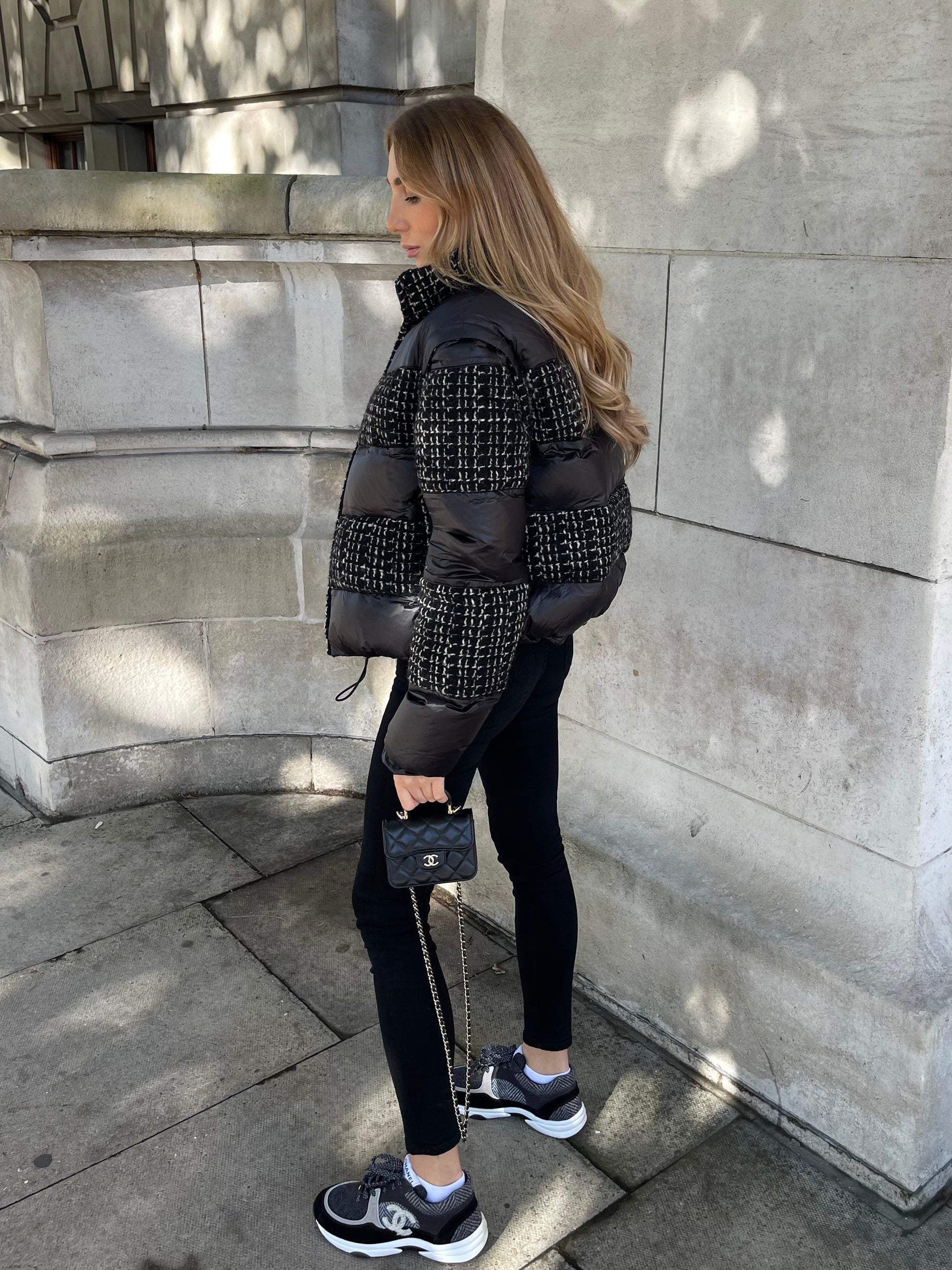 Light Slate Gray Eloise Tweed Puffer Jacket and Vest eloise-tweed-puffer-jacket Coat XS,S (Low in stock),M (Low in stock),L L.Cuppini