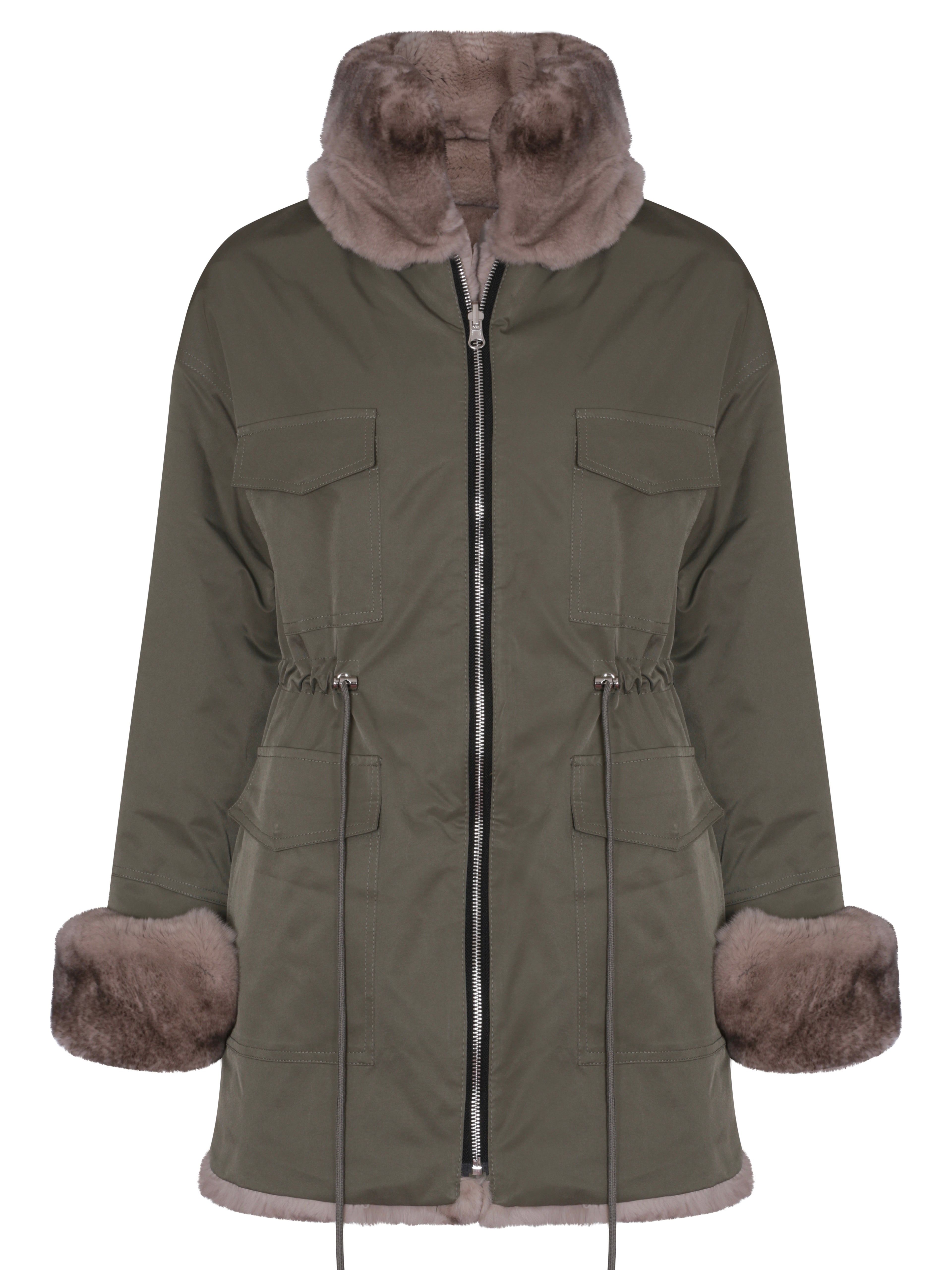 The Elisa Parka Khaki Green – L.Cuppini