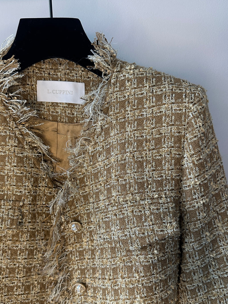 Dim Gray Blair Gold Tweed Blazer blair-gold-tweed-blazer Coat Small / Gold,Medium / Gold,Large / Gold L.Cuppini