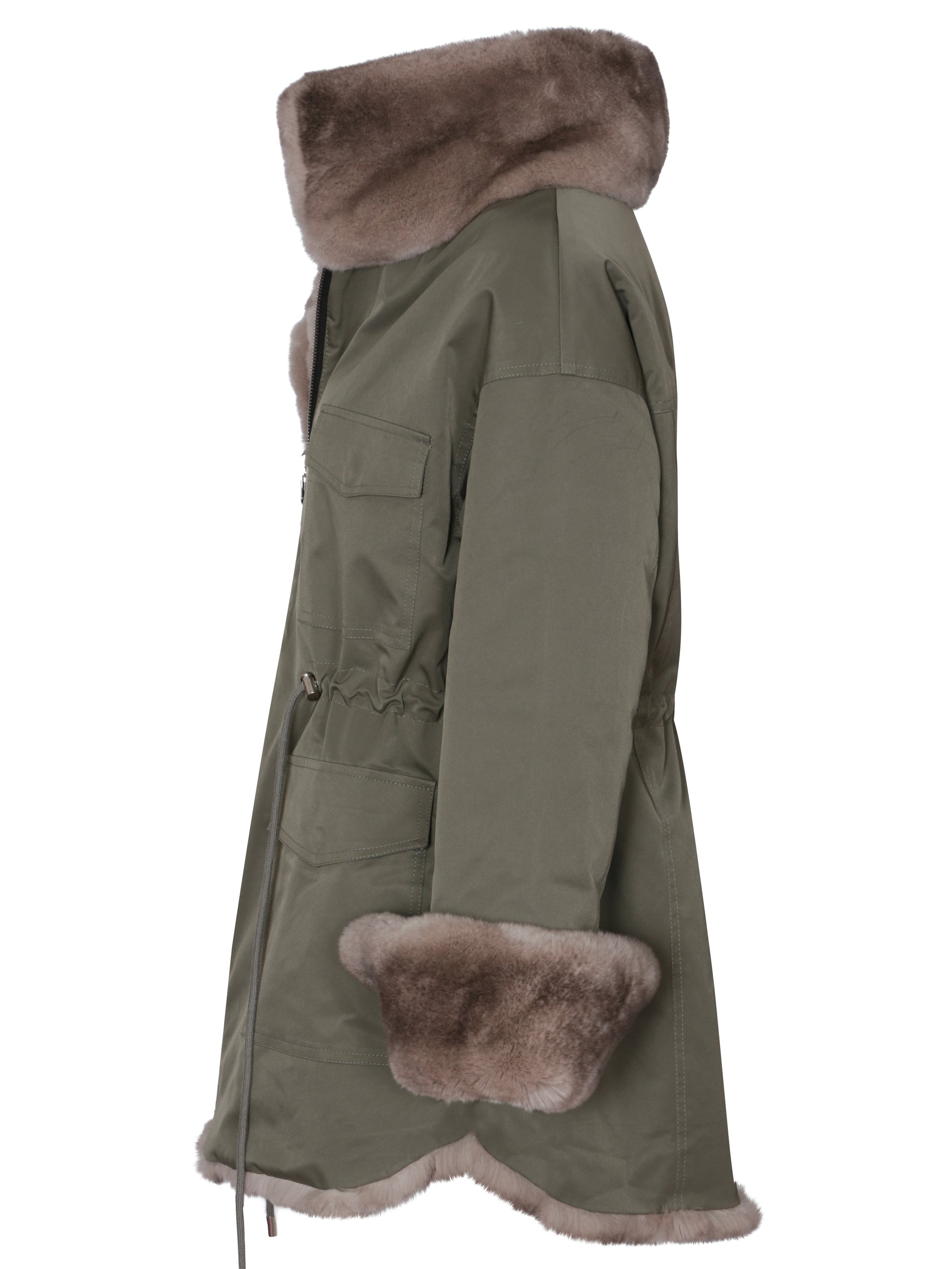 Dim Gray The Elisa Parka Khaki Green the-elisa-parka-khaki-green Coat S,M,L L.Cuppini