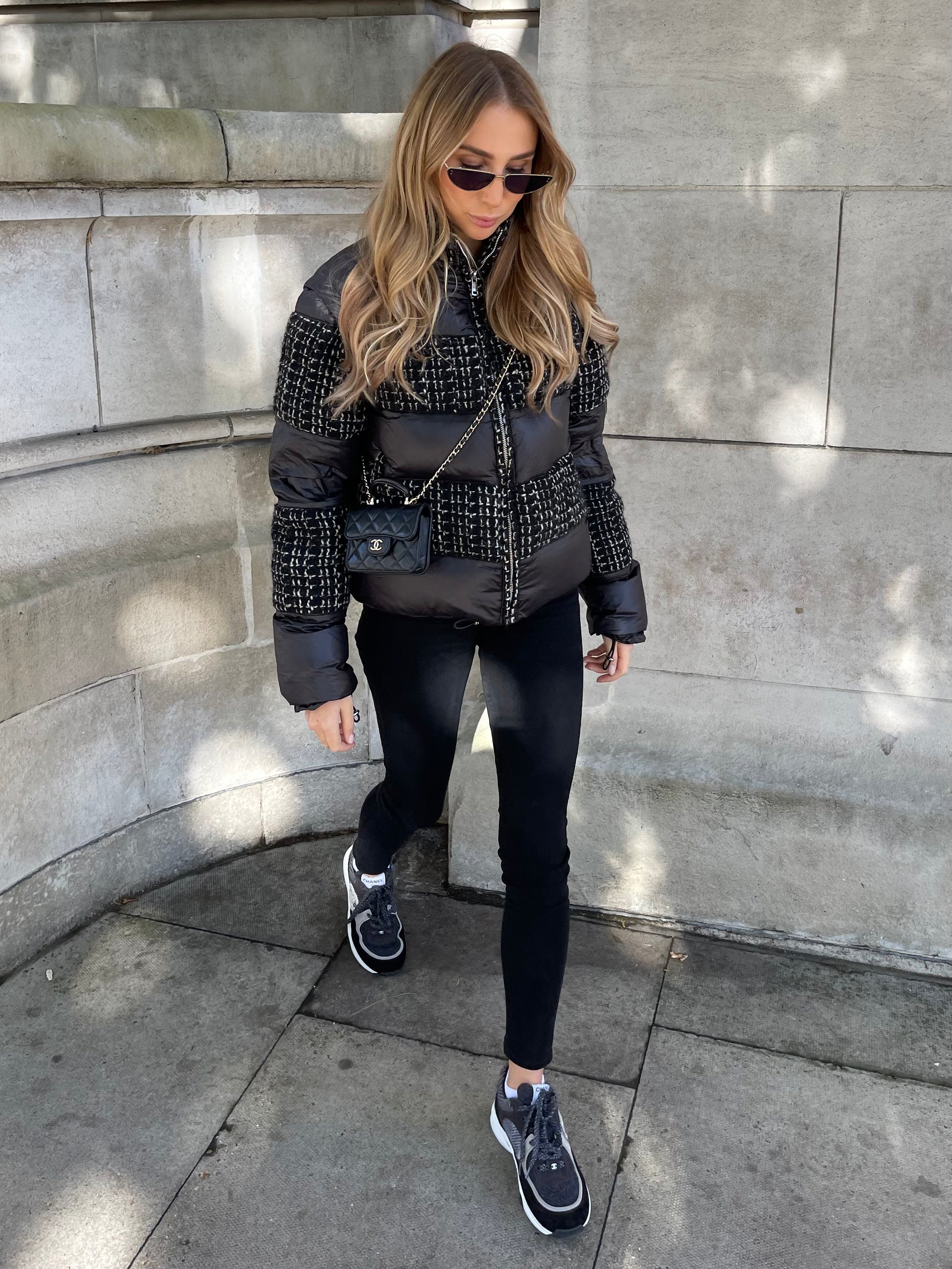 Light Slate Gray Eloise Tweed Puffer Jacket and Vest eloise-tweed-puffer-jacket Coat XS,S (Low in stock),M (Low in stock),L L.Cuppini