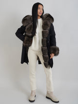 Gray Oslo Parka Black oslo-fox-rabbit-fur-parka Coat Extra Small,Small,Medium,Large L.Cuppini