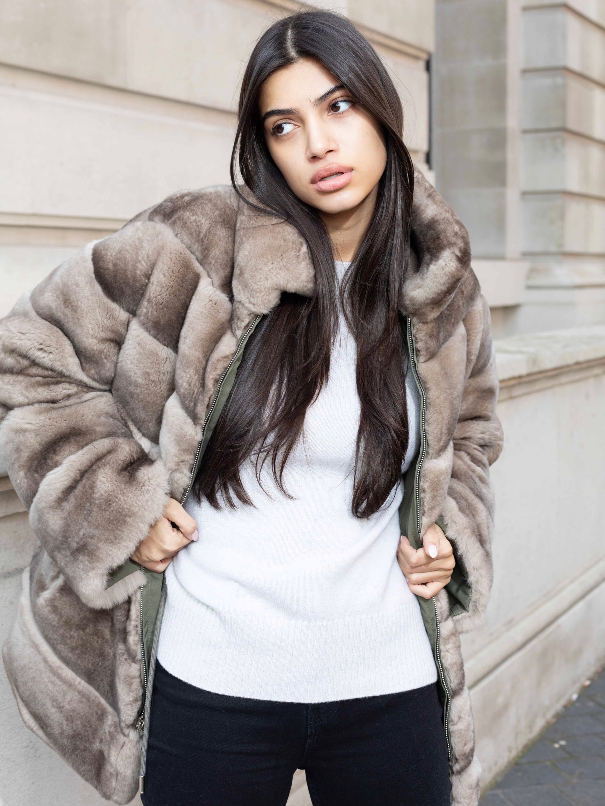 Gray The Elisa Parka Khaki Green the-elisa-parka-khaki-green Coat S,M,L L.Cuppini