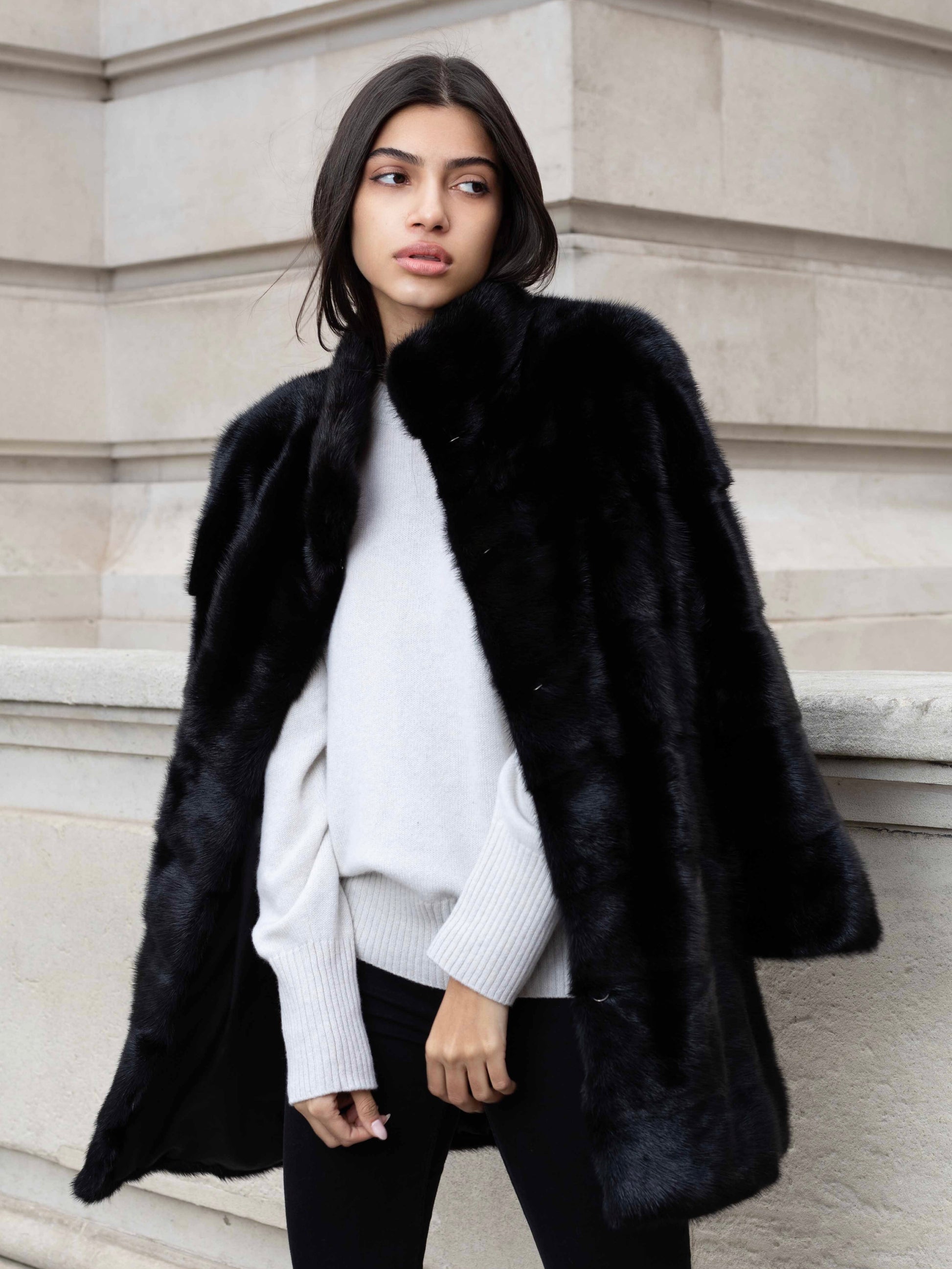 Gray Jona Coat Black jona-mink-coat-black Coat XS,S,M,L,XL L.Cuppini