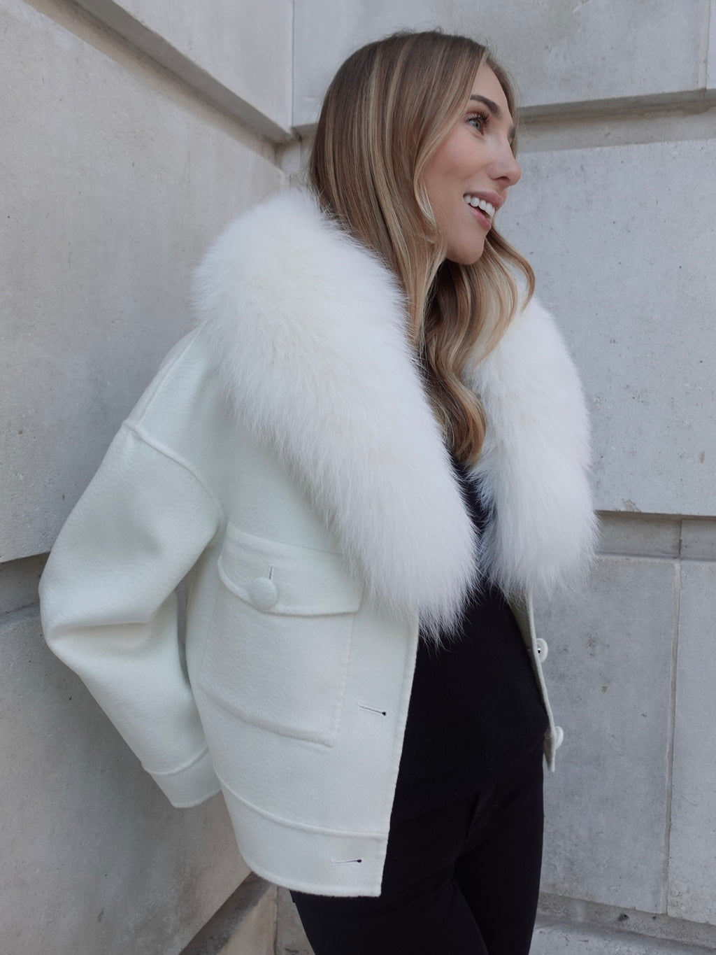 Dark Gray London Cashmere Jacket White london-cashmere-jacket-white Coat XS-S,S-M,L-XL L.Cuppini