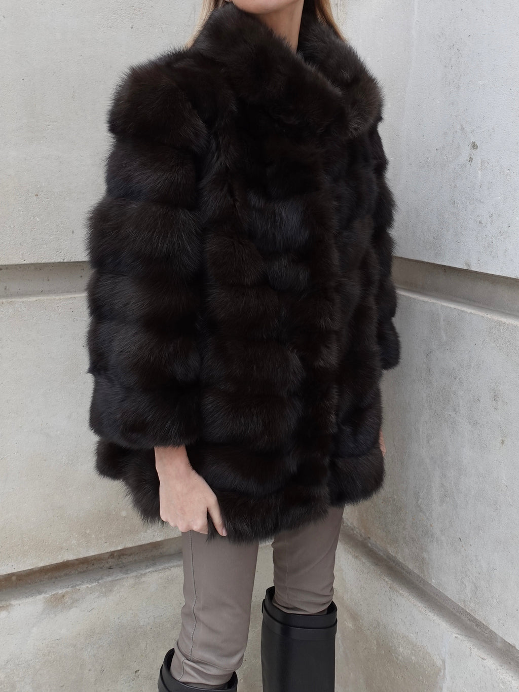 Dark Gray Sable Coat Dark Brown custom-order-sable-coat Coat Dark Brown / Bespoke sizing L.Cuppini
