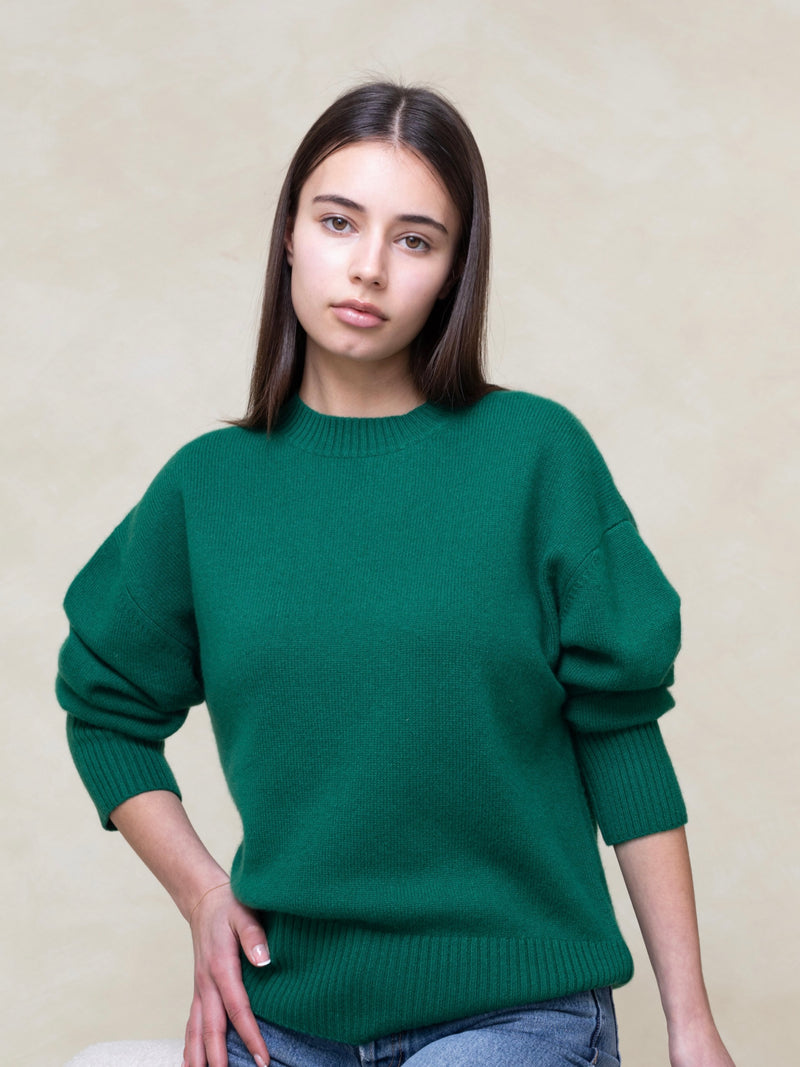 Light Gray The Sweetheart Sweater Forrest Green the-sweetheart-sweater-green Top L.Cuppini